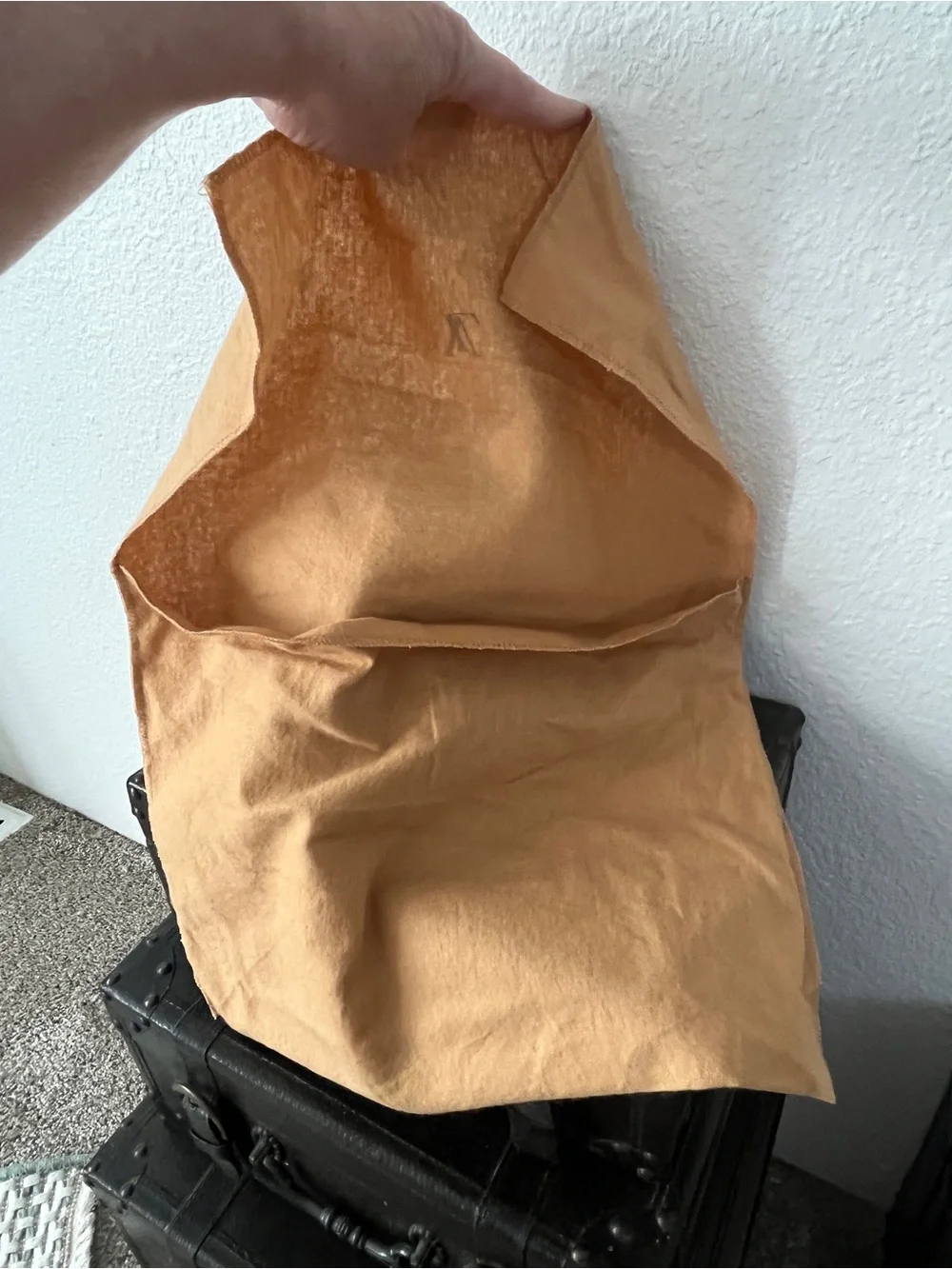 Louis Vuitton Camel Dust Cover with Black LV Monogram